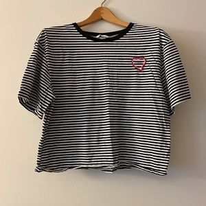 Crop striped tee